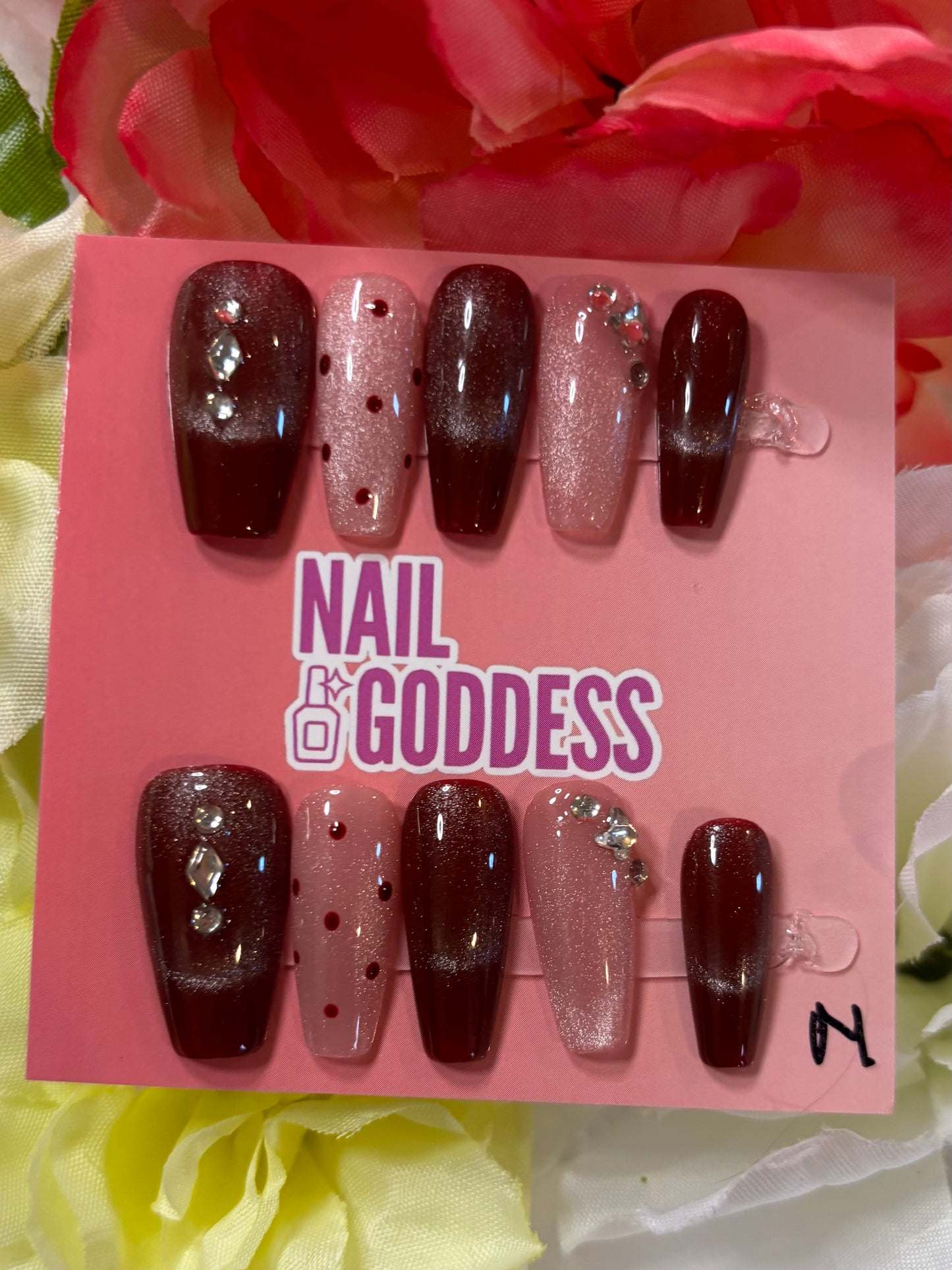 Custom made acrylic Press-On nails